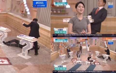 KBS時事節目「演練預防中風」!直播中來賓突昏倒...嚇傻主持人!